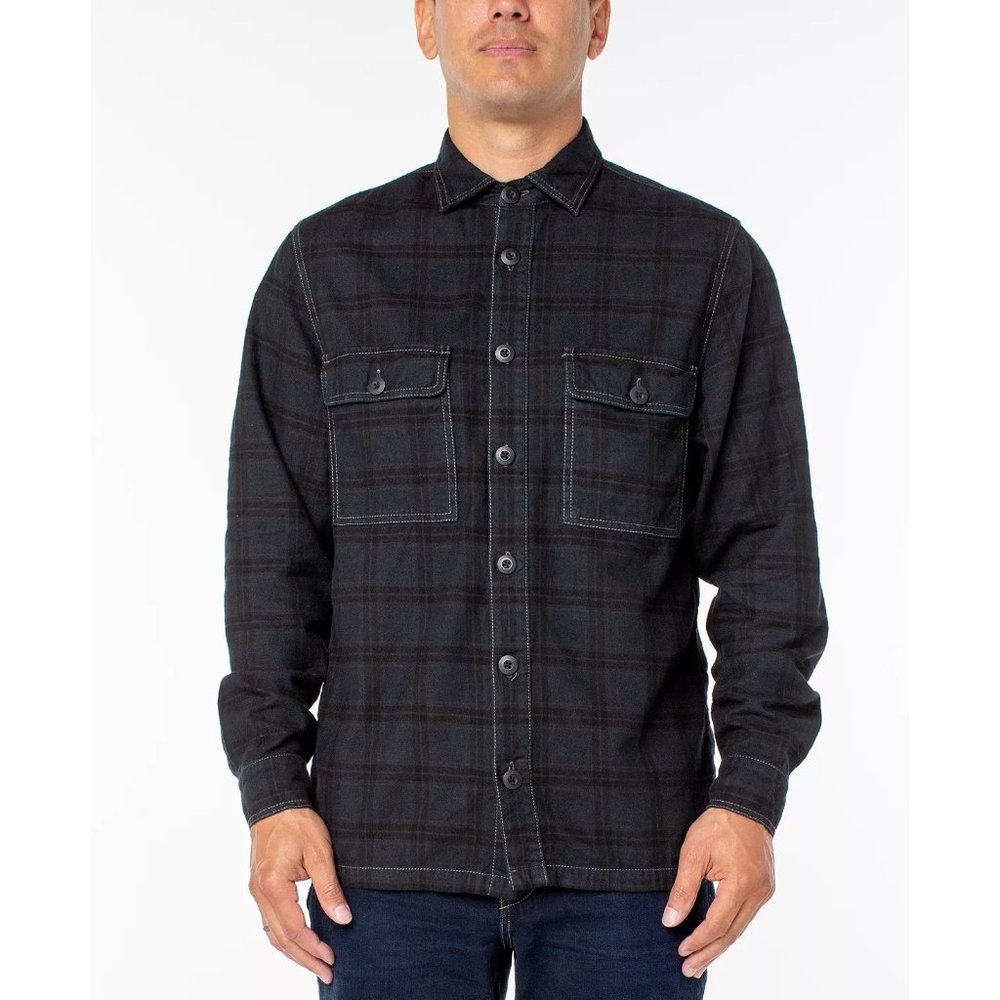 Sanctuary XA9003 Men's Black Checks Windowpane Flannel Button Up Shirt Sz L $99